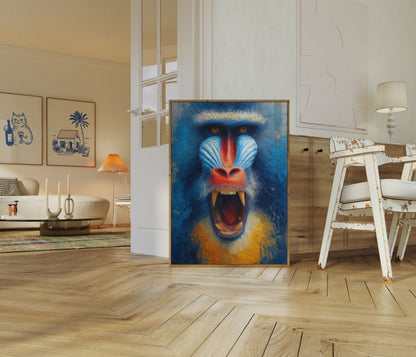 Mandrill-Gesichtsporträt-Poster