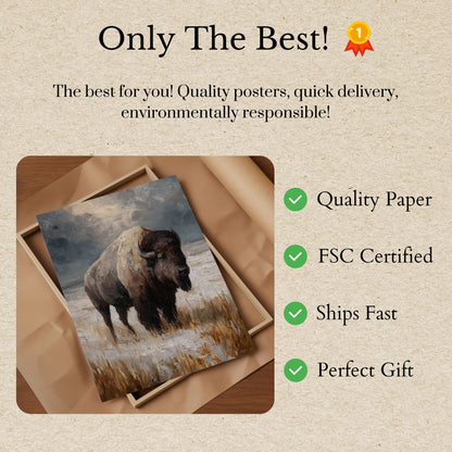 American Bison in Winter Poster