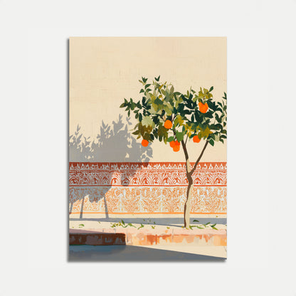 Póster Botánico de Arboleda de Naranjos