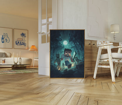 Minecraft Maanlicht Overlevingsposter