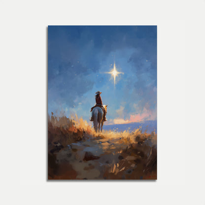 Lone Rider's Celestial Journey Poster