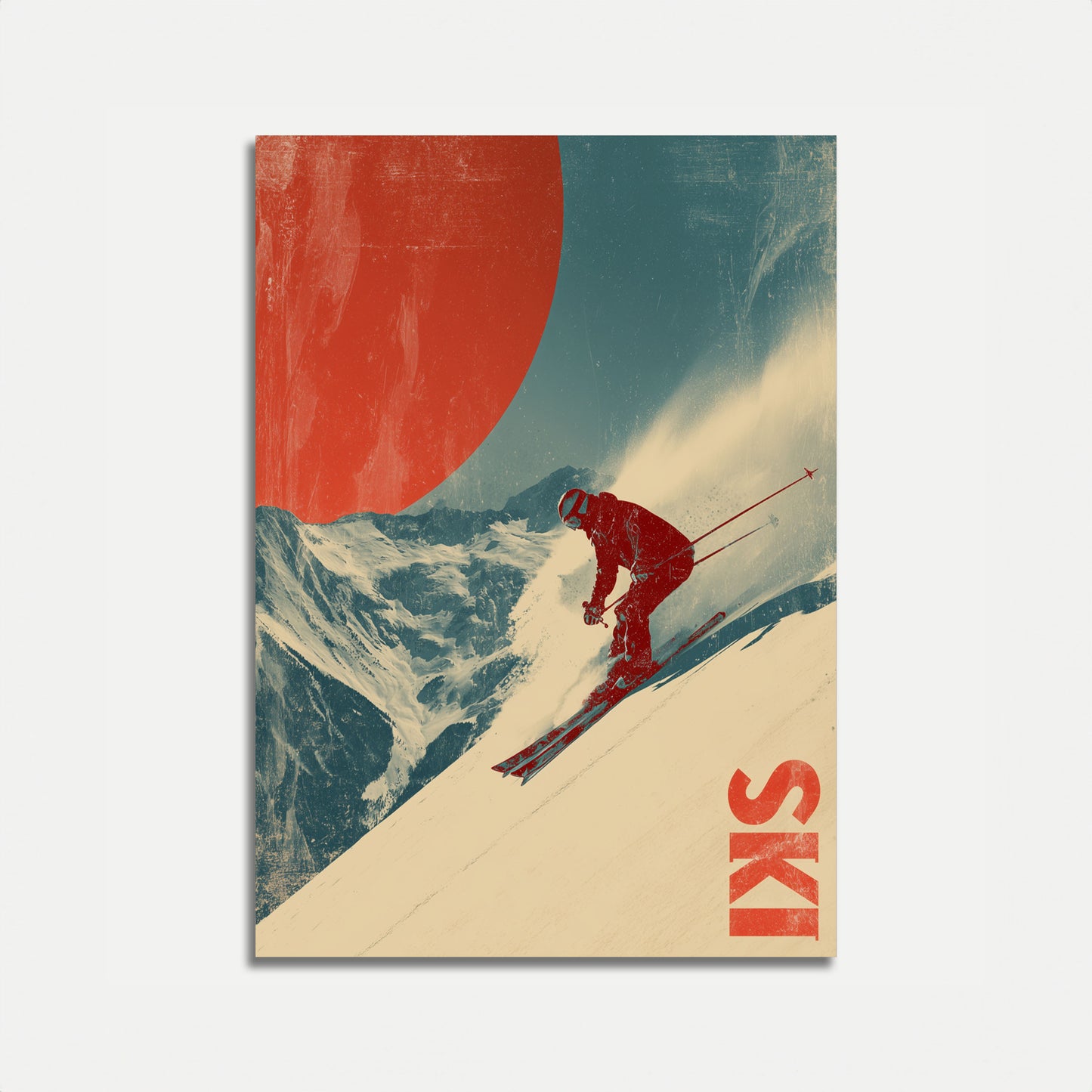 Ski-Bergaktions-Poster