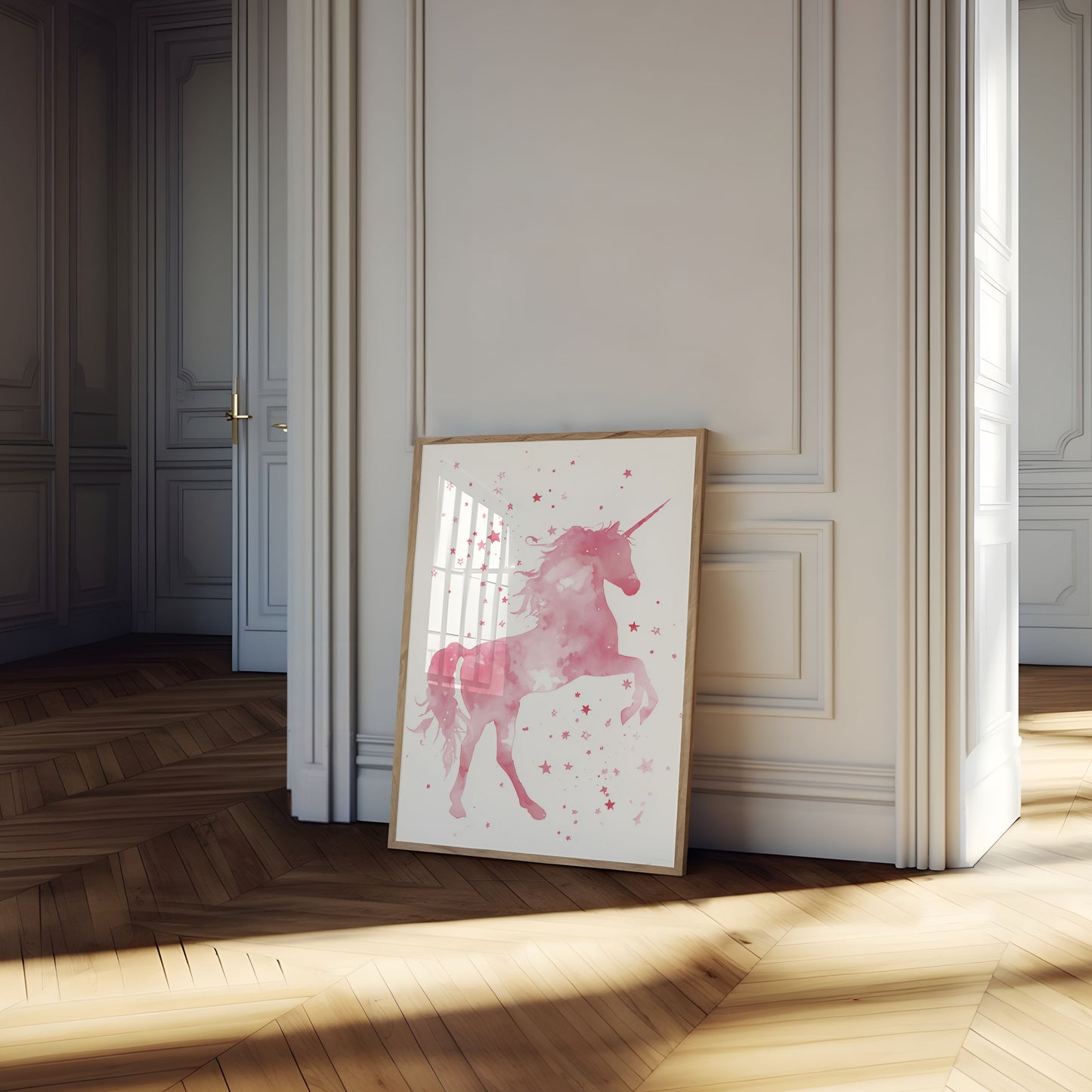 Poster dell'Unicorno Rosa Stellato