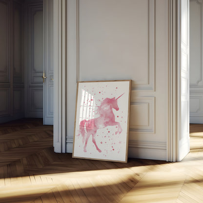Poster dell'Unicorno Rosa Stellato