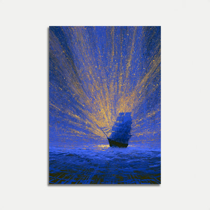 Golden Fishing Net Ocean Poster