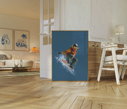 Dynamic Snowboarding Mountain Rush Poster