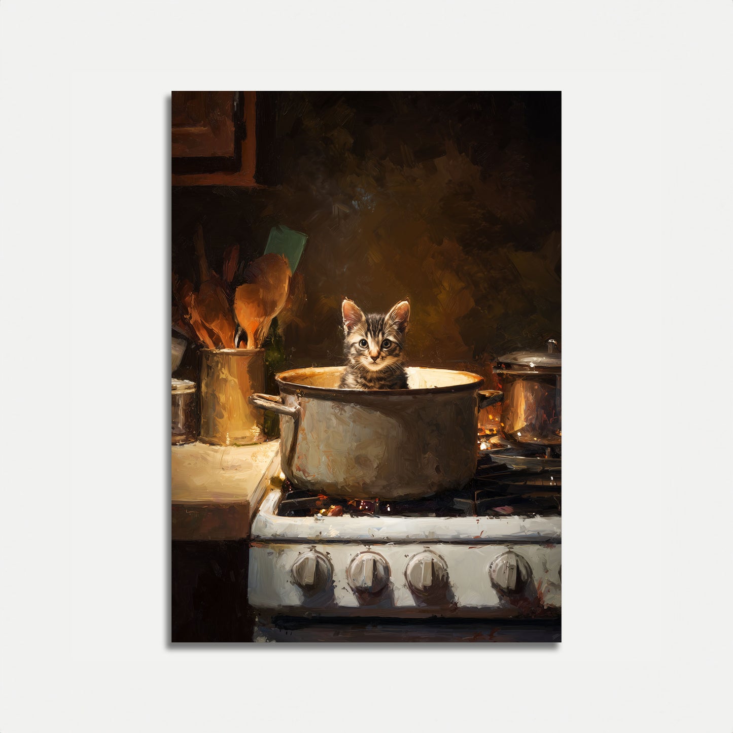 Kitten in the Cooking Pot Poster