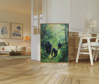 Gorillas i Tåget Skov Plakat