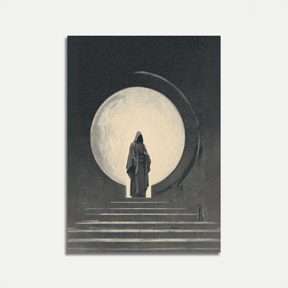 Póster de Figura Mística Bajo la Luna Llena