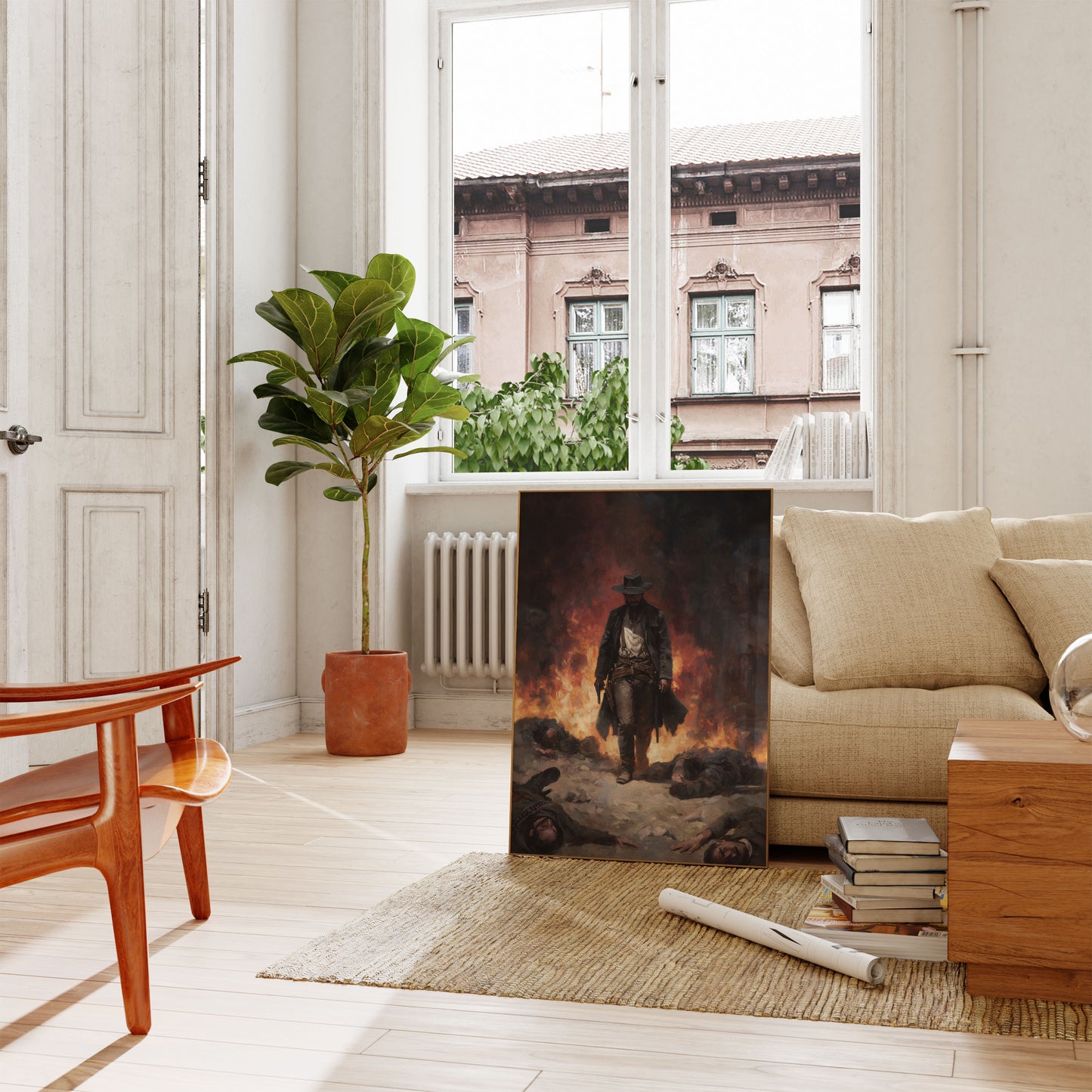 Flammen der Rache Cowboy-Poster