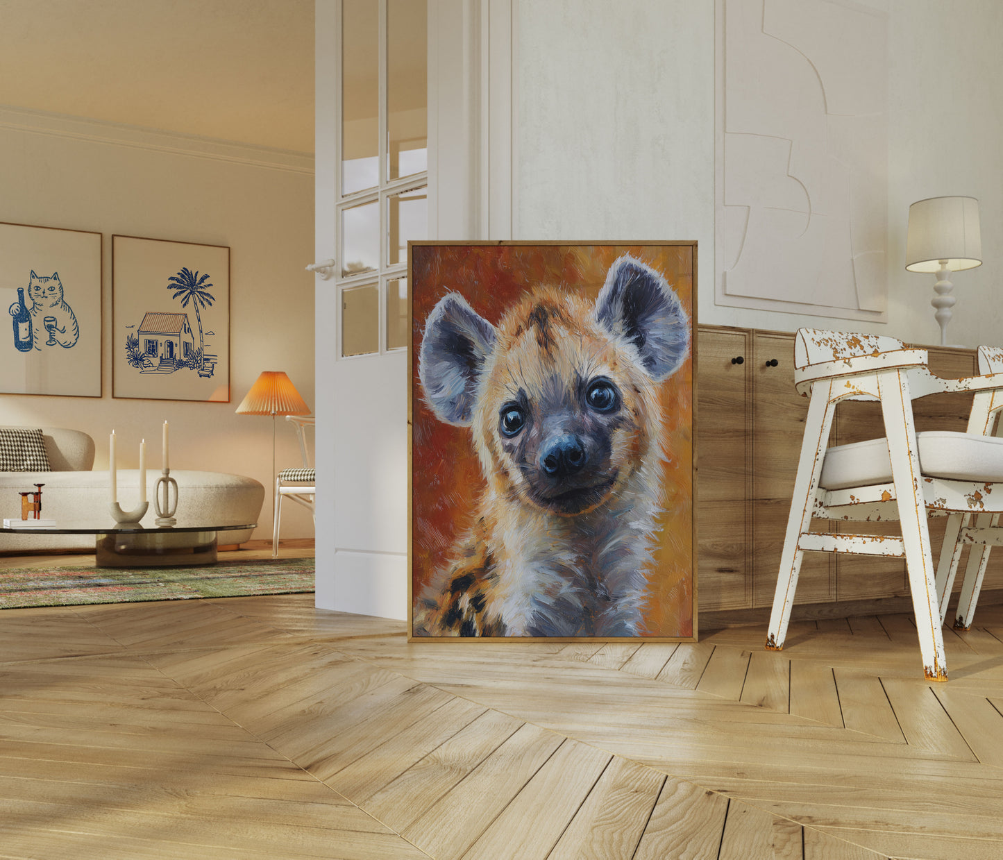 Flekkete hyenportrett plakat