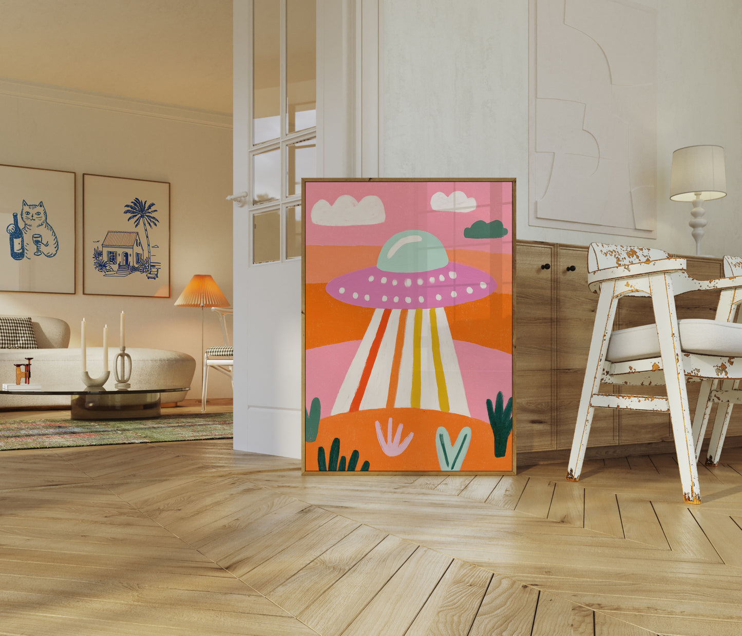 Cosmic UFO Desert Adventure Poster