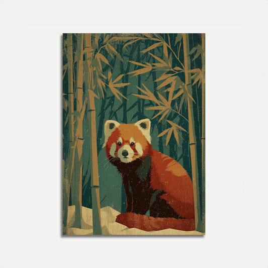Red Panda in Bamboo Forest Poster