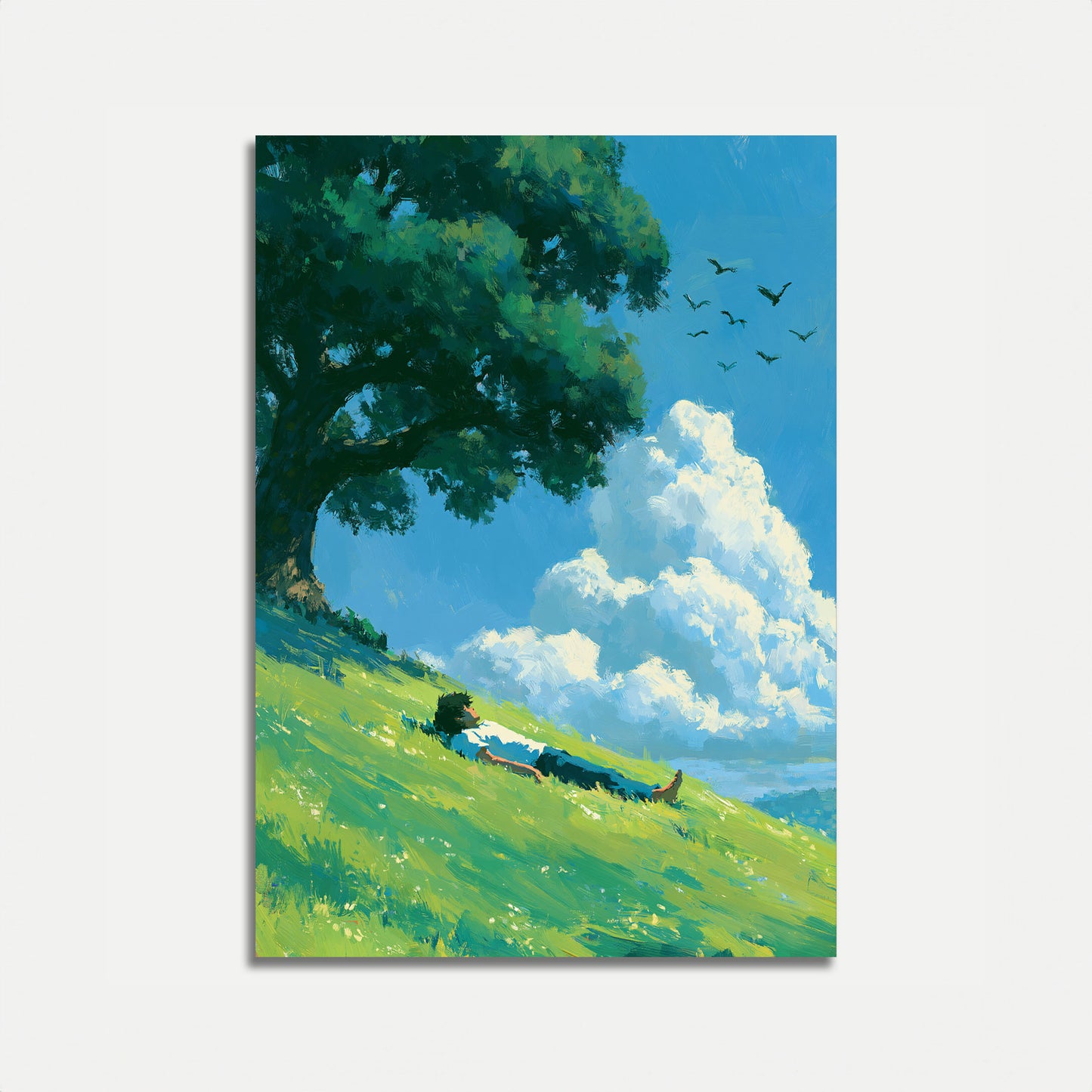 Peaceful Hillside Landscape Poster