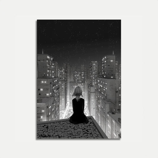 Urban Solitude Nightscape Poster