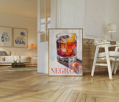 Vibrant Negroni Cocktail Poster