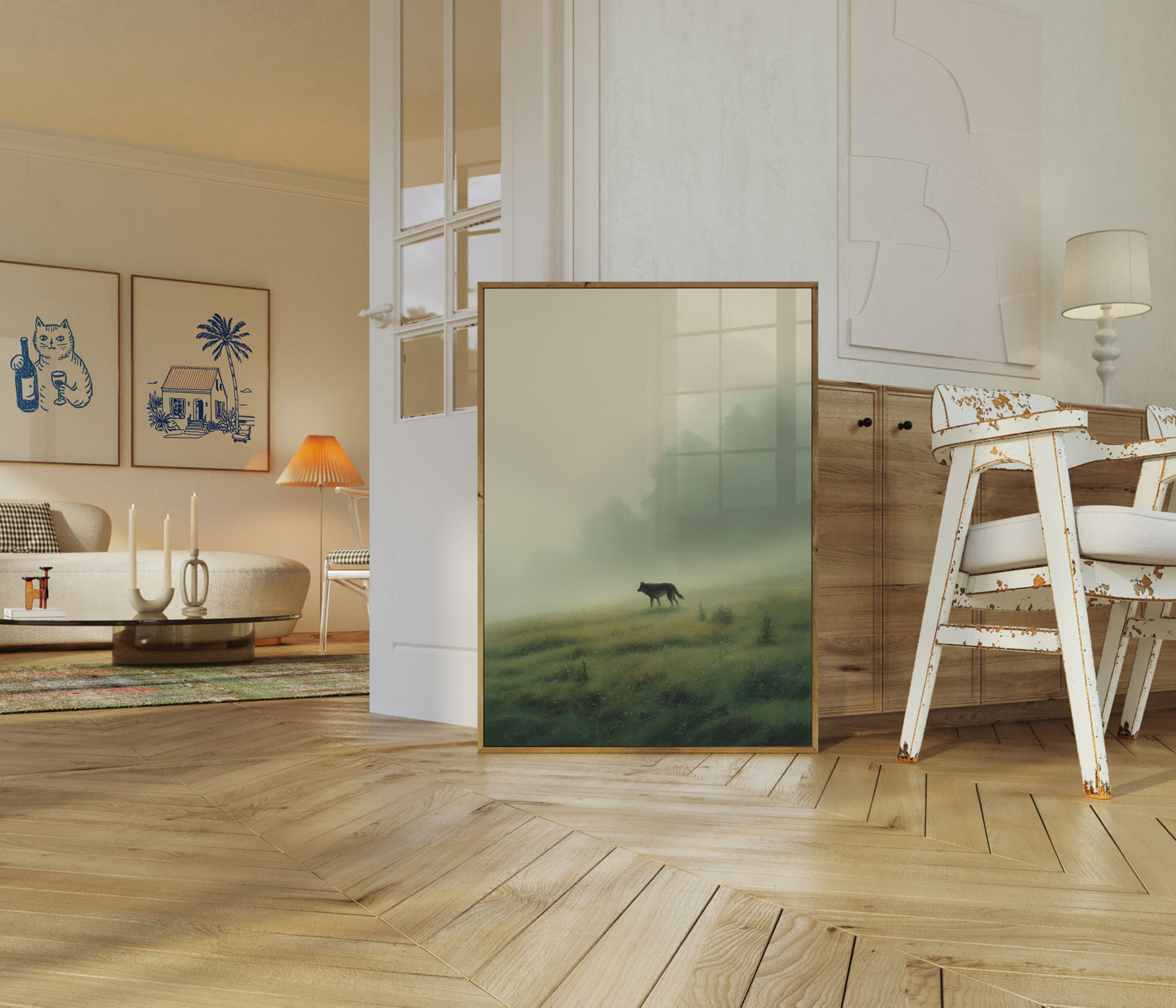 Wolf in Misty Grassland Poster

Plakat: Wolf in nebliger Graslandschaft