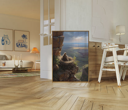 Eagle Overlooking Vast Landscape Poster