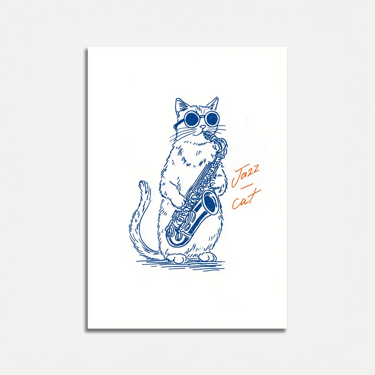 Cool Jazz Cat Music Poster