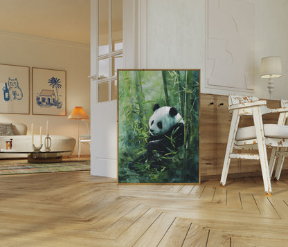 Serene Panda Bamboo Forest Poster