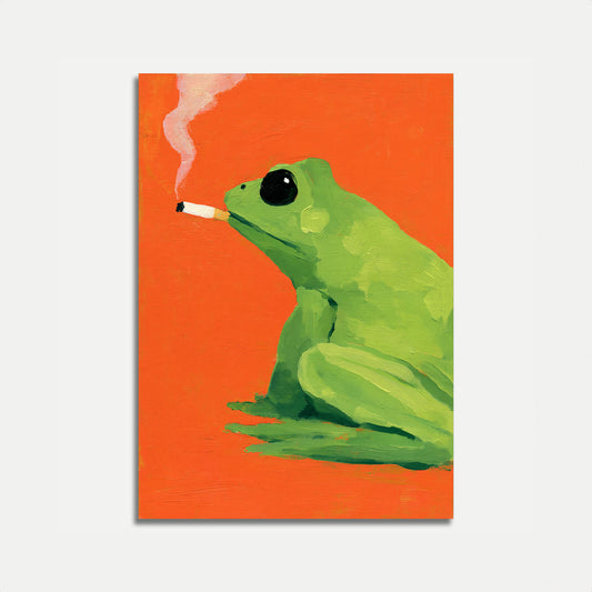 Cool Frog Smoking Poster