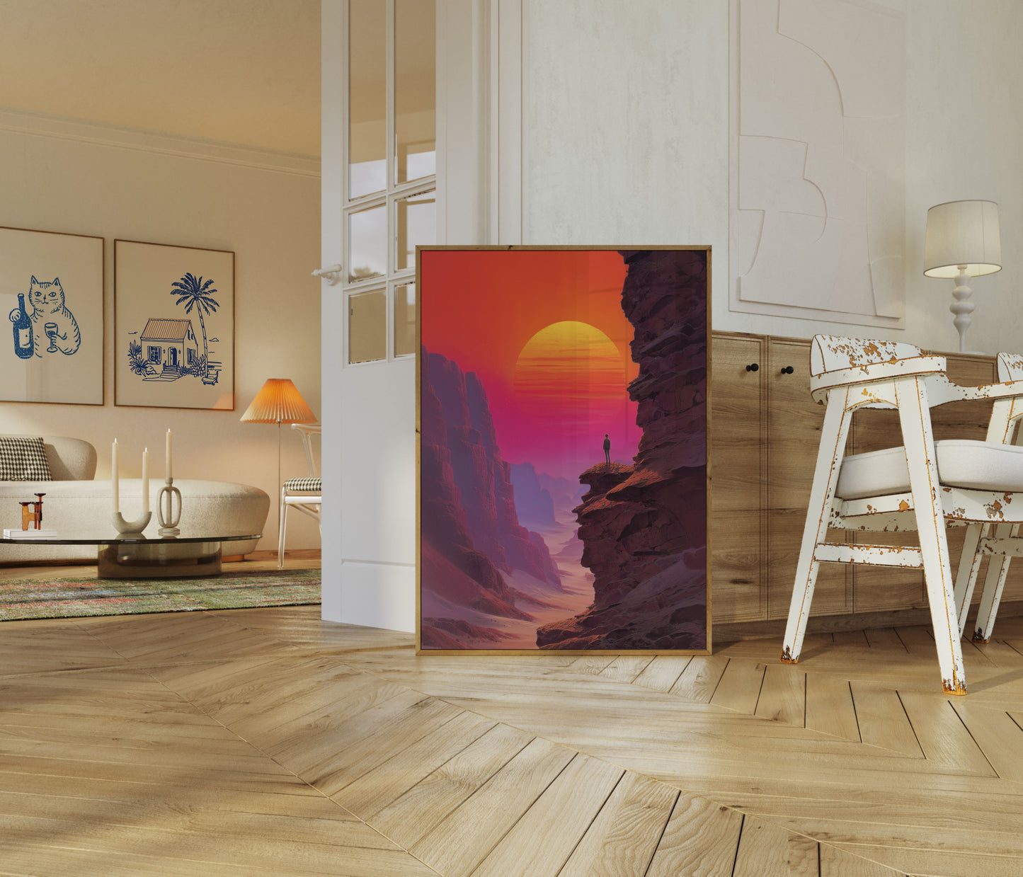 Desert Sunset Canyon Solitude Poster
