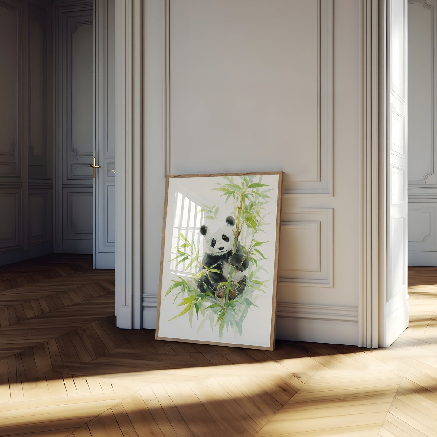 Gentle Bamboo Panda Poster
