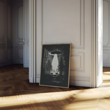 Alien Abduction Forest Poster