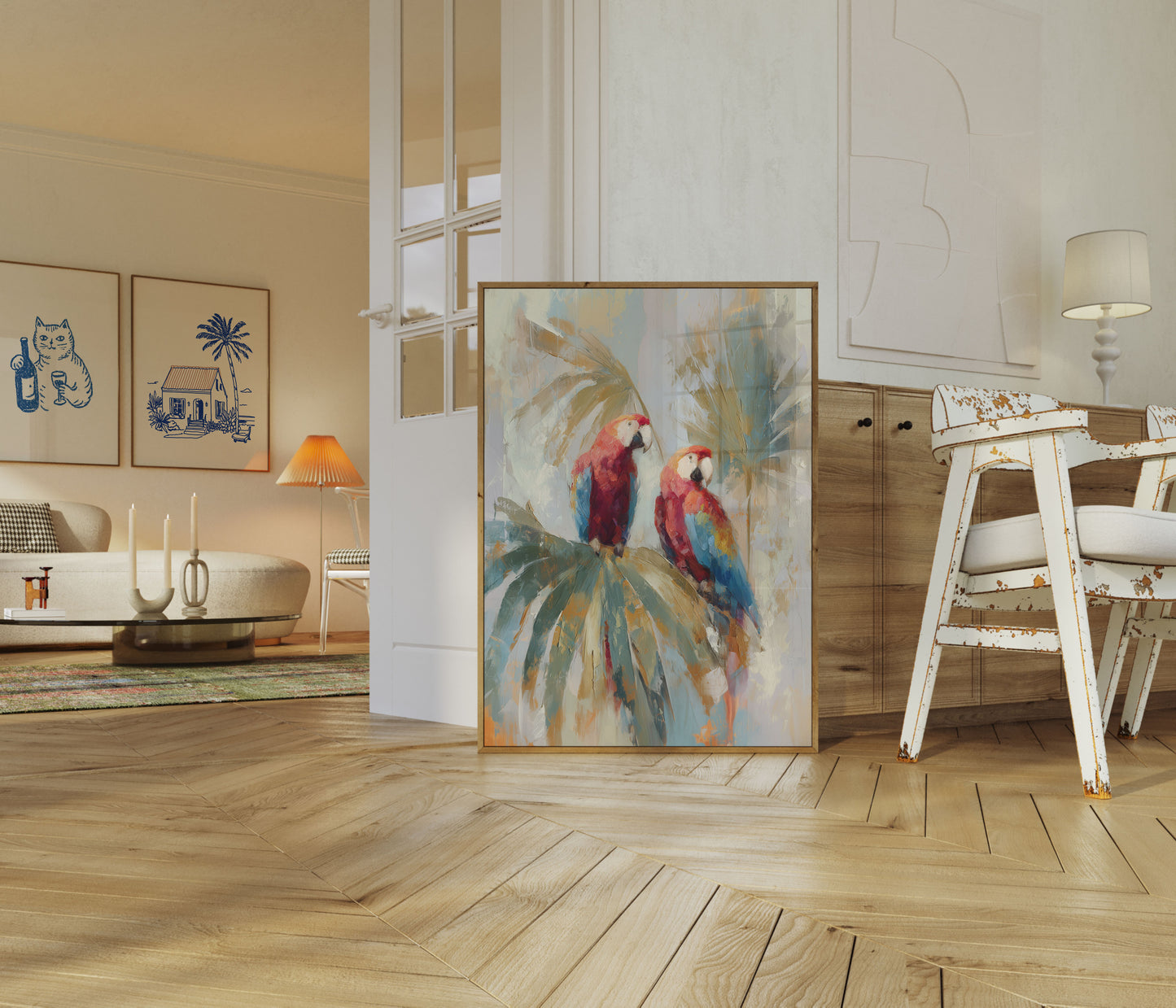 Scarlet Macaws in Bloom Poster