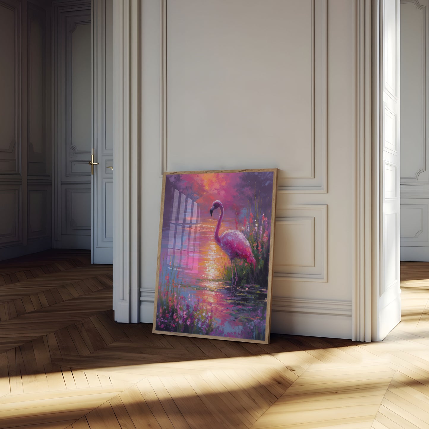 Sinfonia del Tramonto dei Fenicotteri Poster