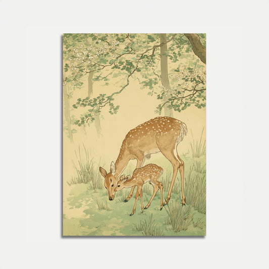 Hirschmutter und Kitz Plakat