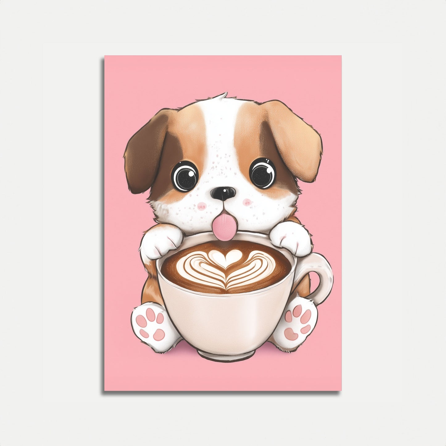 Cute Puppy Latte Love Poster