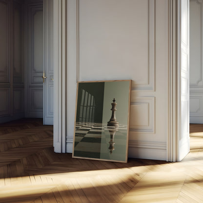Majestätischer Schachkönig Reflexions-Poster
