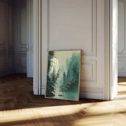 Poster del Tempio Zen Foresta Nebbiosa