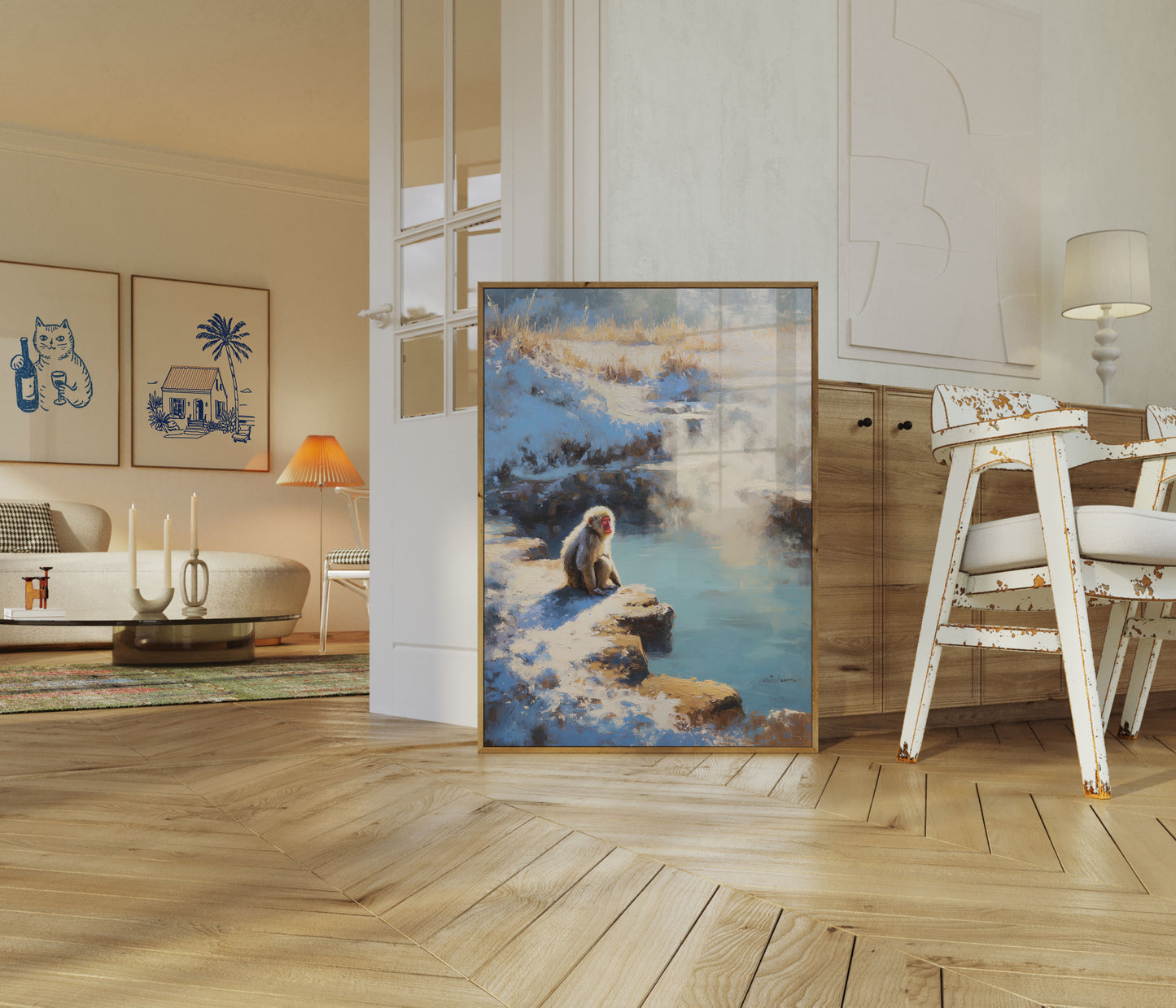 Snow Monkey Thermal Spring Poster