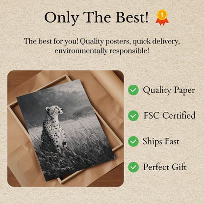 Póster del majestuoso guepardo en la naturaleza