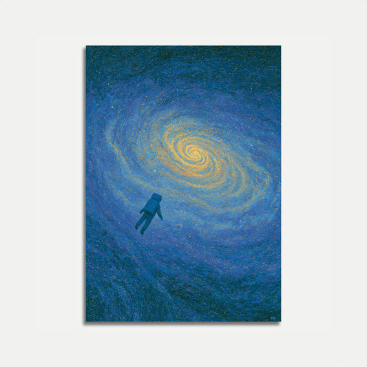 Astronaut in Cosmic Spiral Poster