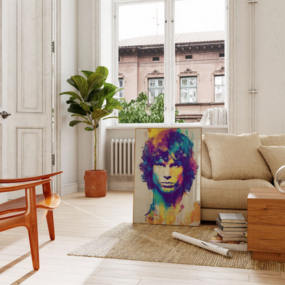 Kunstzinnige Poster van Jim Morrison in Levendige Kleuren