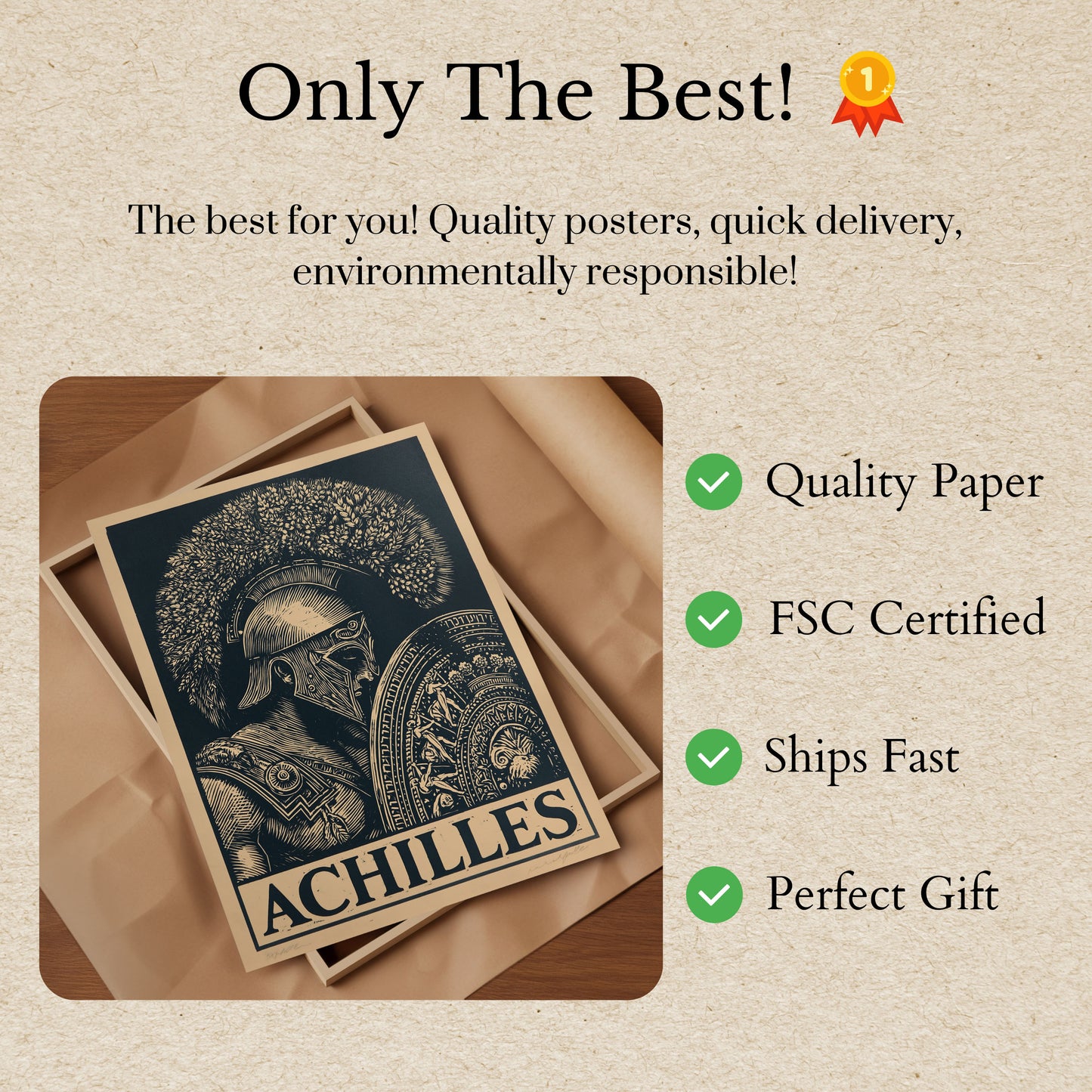 Achilles Greek Warrior Poster