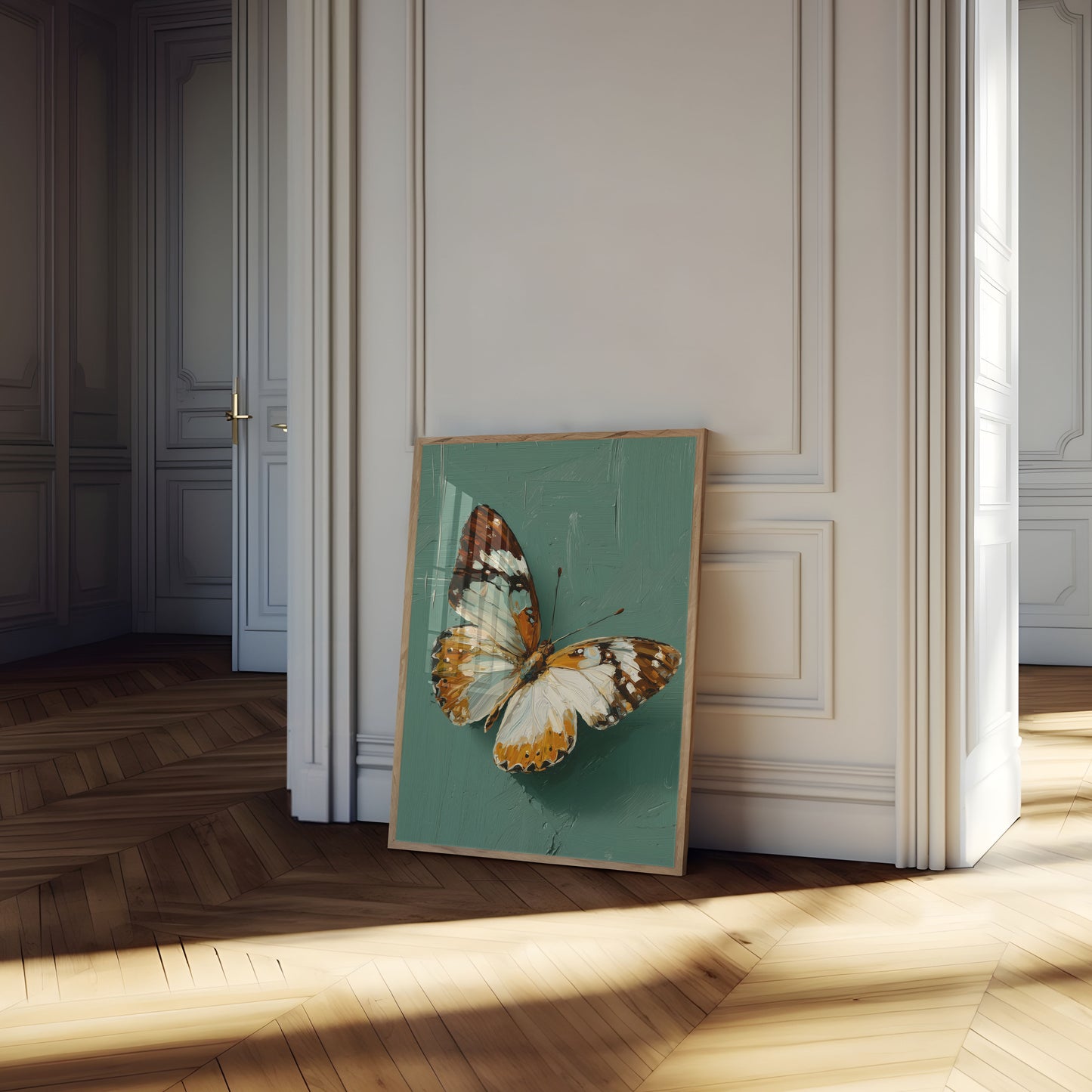 Póster elegante de alas de mariposa
