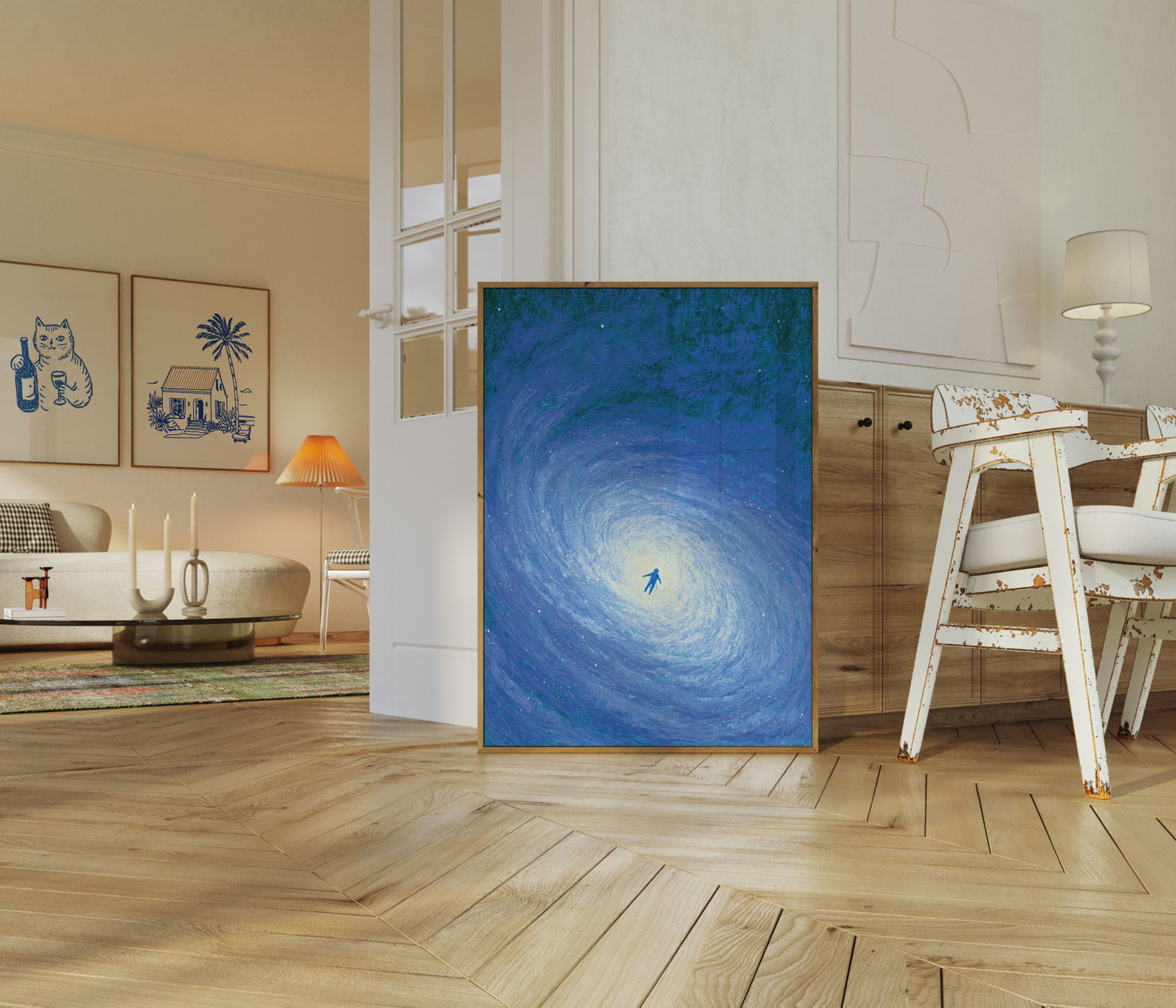Astronaut in Cosmic Vortex Poster