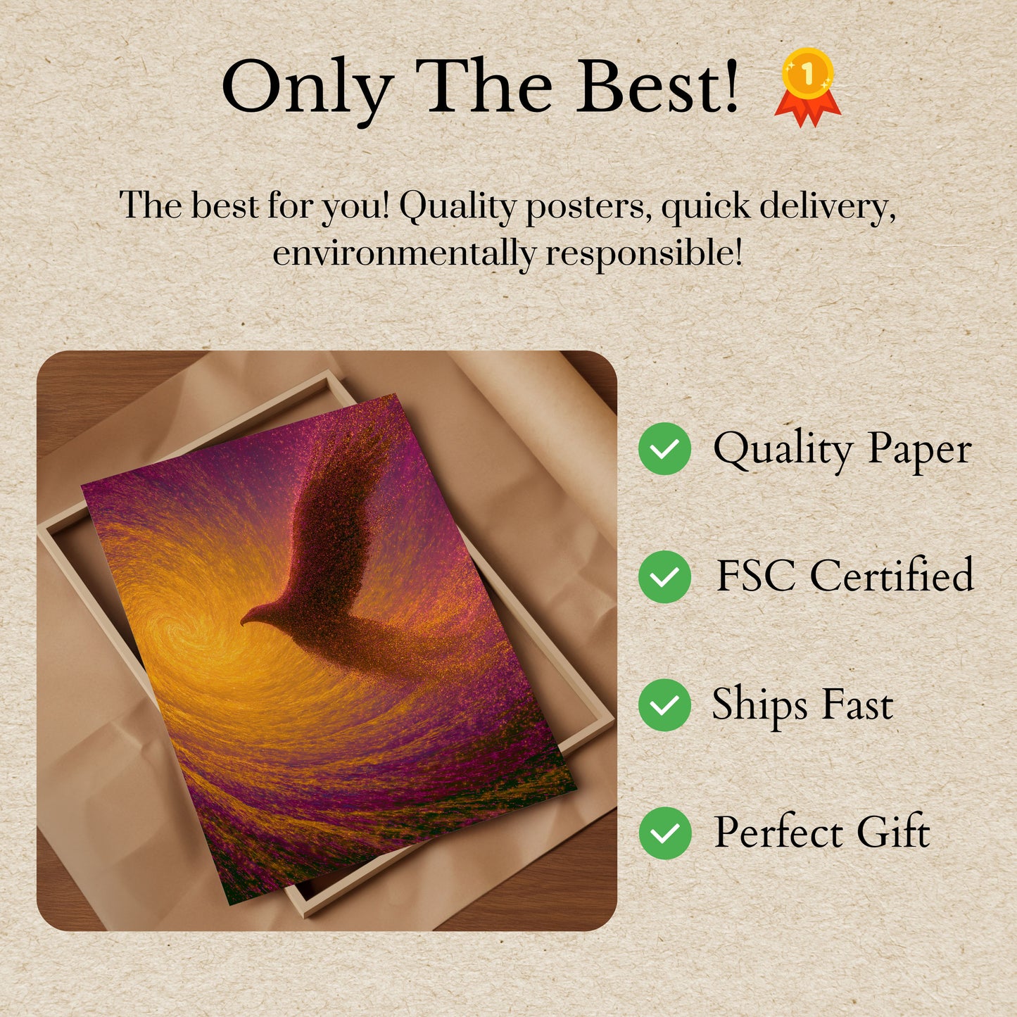 Golden Phoenix Rising Poster