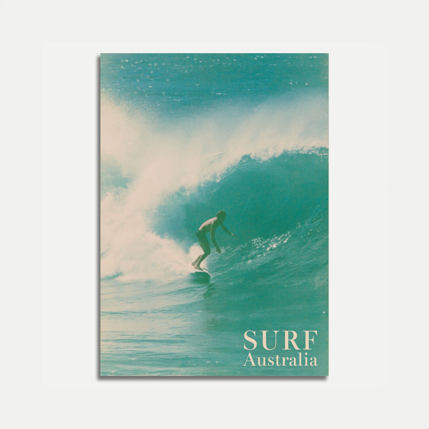 Plakat z falą surfingową po Australii