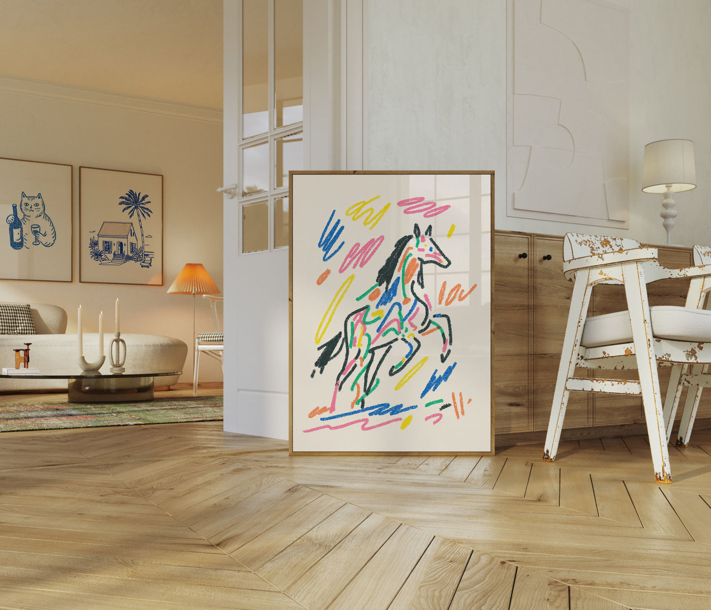 Cavallo Colorato in Movimento Poster