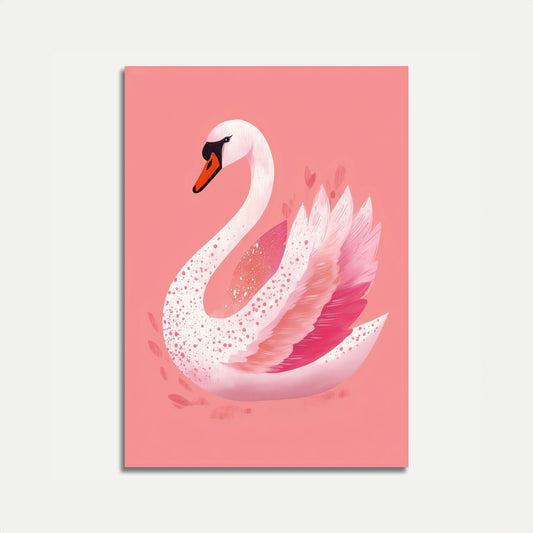 Póster elegante de cisne rosa
