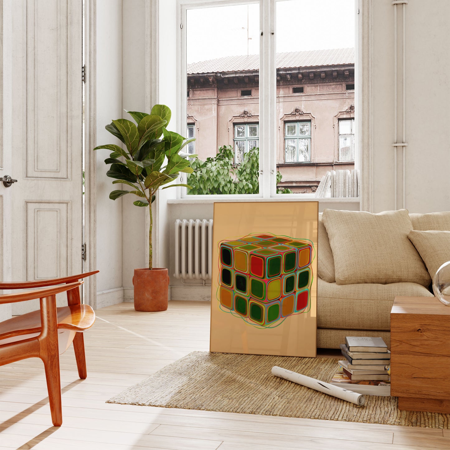 Psychedelic Rubik's Cube Poster