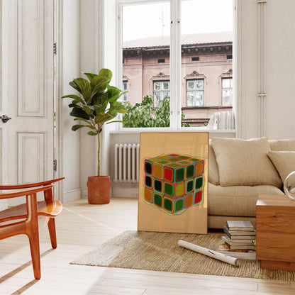 Psychedelic Rubik's Cube Poster