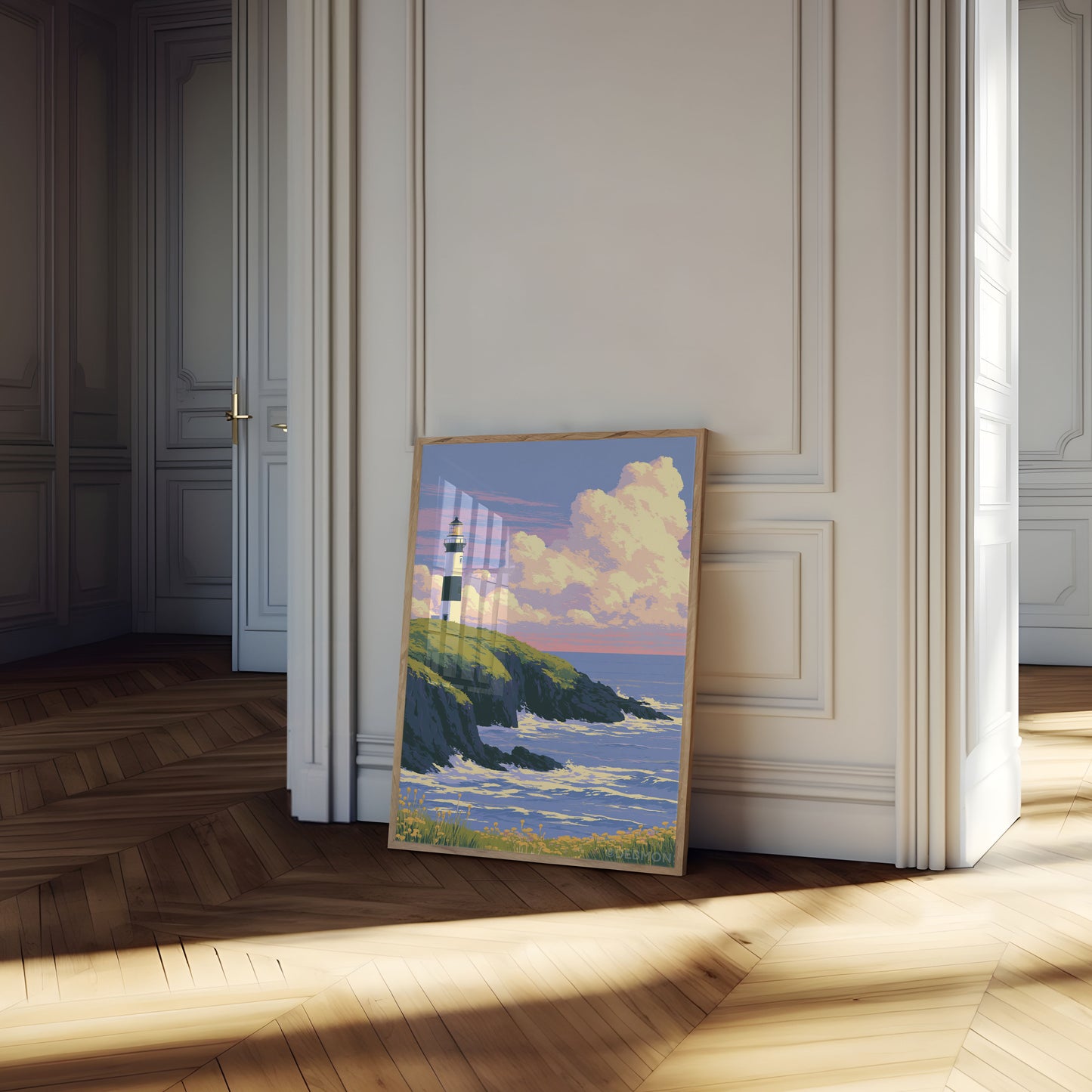 Coastal Lighthouse at Sunset Poster