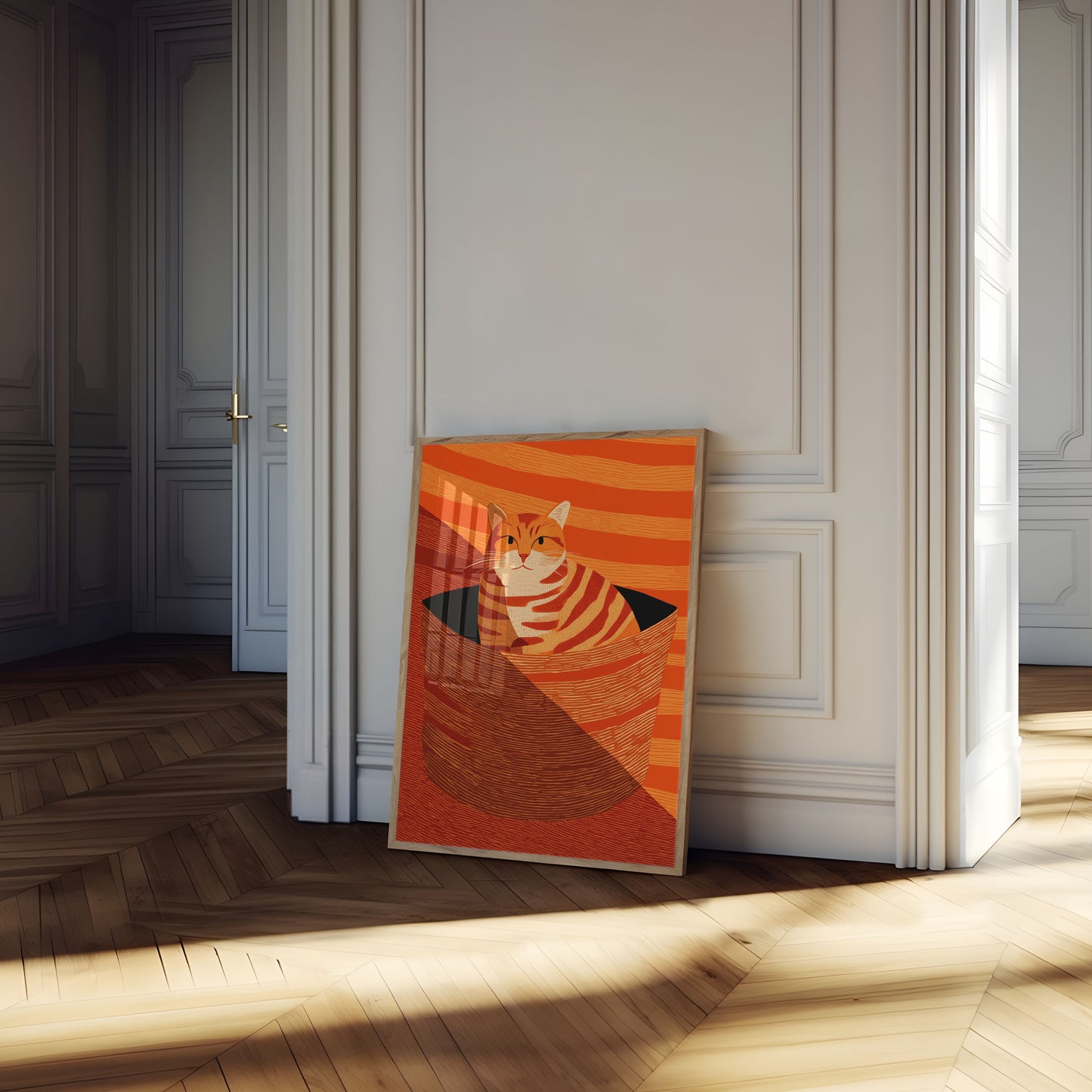 Ingwer-Katze in einer Box Poster