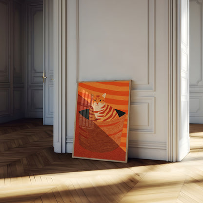 Ingwer-Katze in einer Box Poster